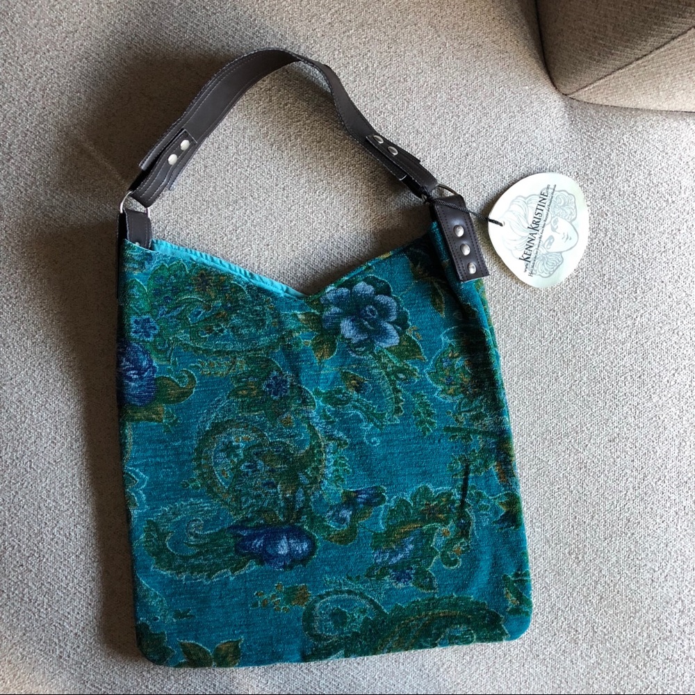 Reclaimed floral textile tote